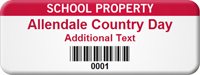 Customize School Property Asset Tag with Barcode