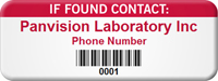 If Found Contact Personalized Asset Tag with Barcode