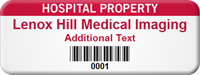 Personalized Hospital Property Asset Tag with Barcode