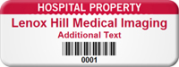 Customizable Hospital Property Asset Tag with Barcode