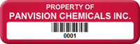 Asset Label, Property of Company Name with Barcode