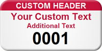 Customizable Numbered Asset Tag with Custom Header 