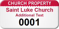 Customized Church Property Asset Tag with Numbering