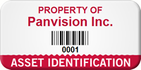 Custom Property Of Asset Identification Tag With Barcode