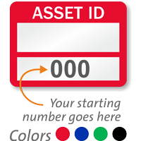 Asset ID   Prenumbered Labels (Pack of 100)