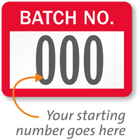 BATCH NO., with consecutive numbering