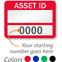 Asset ID   Prenumbered Labels (Pack of 1000)