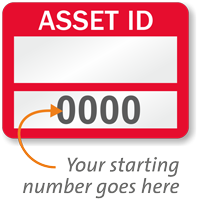 Asset ID - Prenumbered Labels (Pack of 1000)