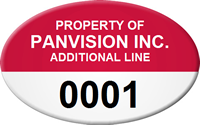 Custom Oval Numbered Asset Tag