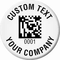 Custom Circular 2D Barcode Company Asset Tags