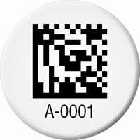 Customizable 2D Barcode Circular Asset Tags