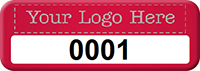 0.625" X 1.75", Custom Numbered Logo Asset Tag