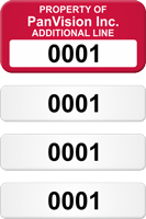 Custom Colored Multipart 4 in 1 Numbered Asset Tag