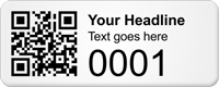 QR Code Asset Tag, Write Headline and Text