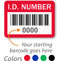 ID Number Labels, Choose Starting Barcode Numbering