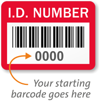 ID Number Labels, Choose Starting Barcode Numbering