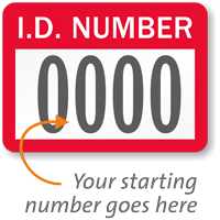 ID Number - Prenumbered Labels (Pack of 1000)