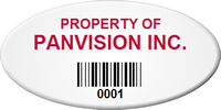 Custom Oval Barcode Asset Tag