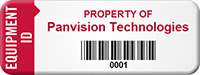 Numbered Asset Tag, Add Own Property Name, Barcode