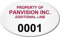 Custom Oval Asset Tag with Numbering