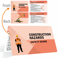 Construction Hazards Fold over Laminated Safety Wallet Card