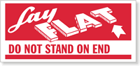 Lay Flat Do Not Stand Label