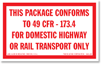 Package 49 CFR  173 4 Label