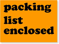 Packing List Enclosed Label