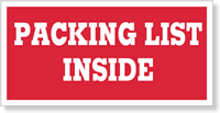 Packing List Inside (1.5 in. x 3 in.)
