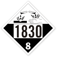 UN1830 Sulfuric Acid Placard
