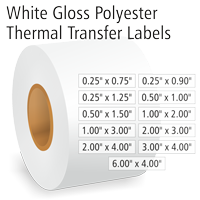 White Gloss Polyester Thermal Transfer Labels