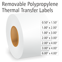 Removable Polypropylene Thermal Transfer Labels