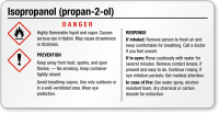Isopropanol Danger GHS Chemical Label  Small