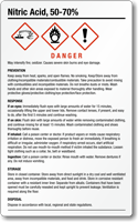 Nitric Acid 50 70% Chemical GHS Label 7.75in. x 4.75in.