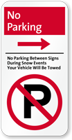 No Parking Between Signs Right Arrow