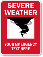 Severe Weather  Shelter Area Custom Sign
