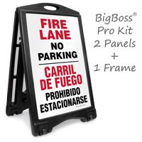 Bilingual Fire Lane No Parking Sidewalk Sign
