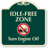 Idle Free Zone Turn Engine Off Signature Sign