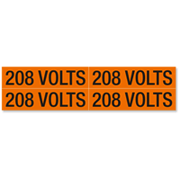 208 Volts Marker Labels Medium (1 1/8in. x 4 1/2in.)