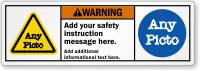 Custom Text Picto ANSI Warning Label