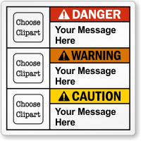 Custom Danger, Warning, Caution Message Multi Clipart ANSI Label