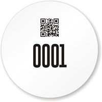 Custom Numbered QR Code Circular Label Template