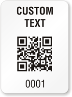 Personalized Text Numbering QR Code Rectangular Label Template