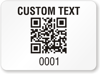 Custom Text and Numbering QR Code Rectangle Label