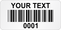 Customizable Super Economy Asset Labels With Barcode, Text