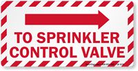To Sprinkler Control Valve Label with Right Arrow
