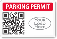 Custom Parking Permit Decal With QR Barcode