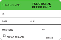 Functional Check Only Label [add name/logo]