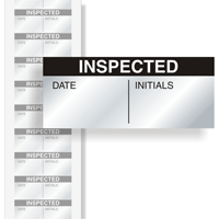 Inspected Calibration Labels, Black On Silver