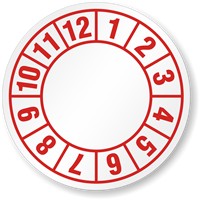 Number 1-12 Label Circular QC Label